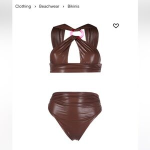 The Attico faux leather bikini-set